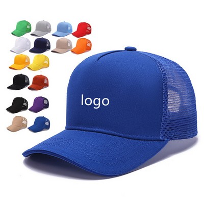 5 Panel Unisex Plain Cotton Baseball Hat Adjustable