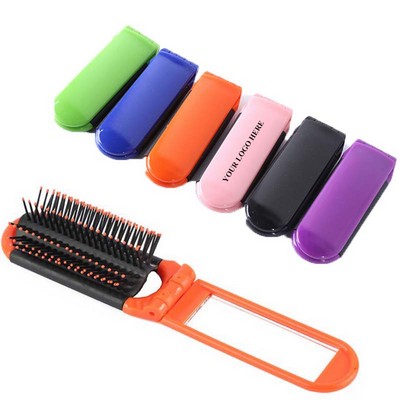 Folding Hair Brush & Mirror Set