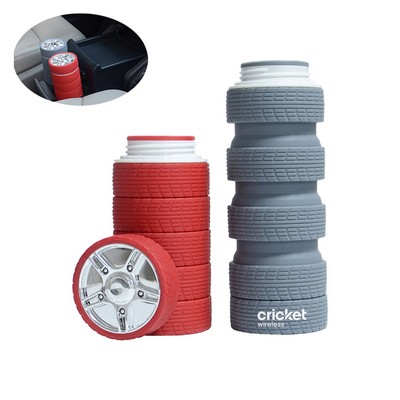 25oz. Collapsible Tire Travel Cup