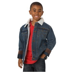 Wrangler® Boy's Rustic Blue Sherpa Denim Jacket