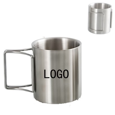 10oz Camping Mug with Folding Handle