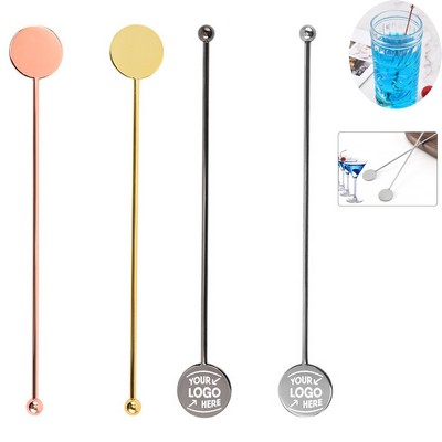 Stainless Steel Drink Stirrer w/Round Top