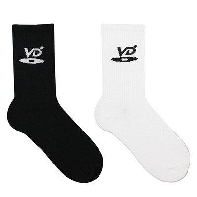 Pure Cotton Knitted Crew Socks