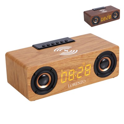 Wooden Bluetooth Speaker With Wireless Charger