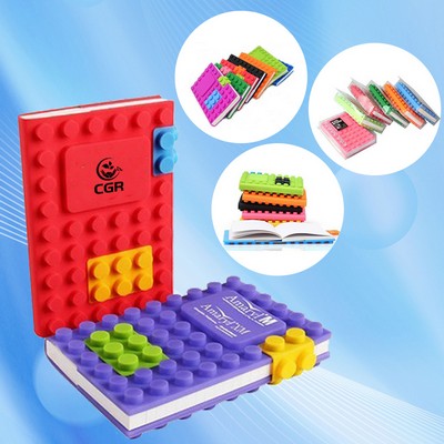 Silicone Notebook with Reusable Block Puzzle