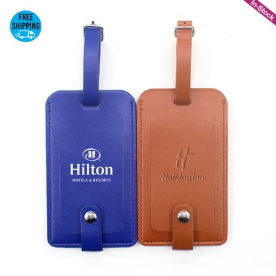 Premium Vegan Leather Luggage Tags Lable Holder with Snap