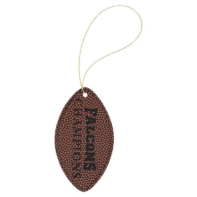 Football Leatherette Ornament with Gold String