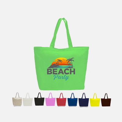 Full Color Heavy Canvas Large Tote w/ Velcro Closure (23" x 17")