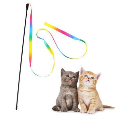 Interactive Rainbow Wand Cat Toys