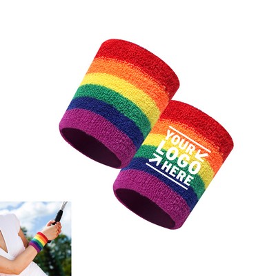 Spandex Pride Rainbow Sports Wristbands