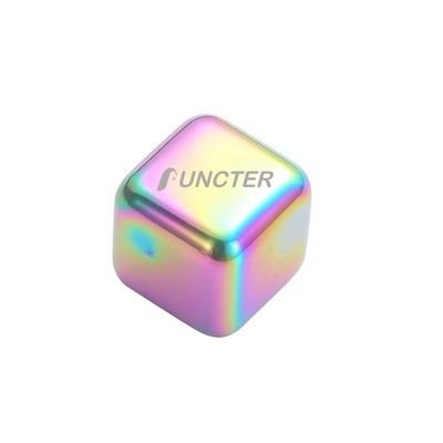 Rainbow Color Cube Shape Stainless Steel Metal Ice Cube Ice Cake Ice Block