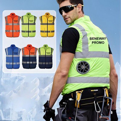 Coolingreflective Strip Vest with Fan