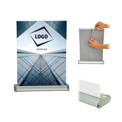 A4 Size Retractable Table Top Roll Up Banner Stand