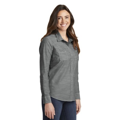 Port Authority Ladies Slub Chambray Shirt.