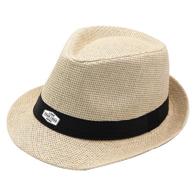 Natural Straw Fedora Hat