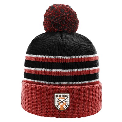 Richardson 134 Striped Cuffed Beanie with Pom