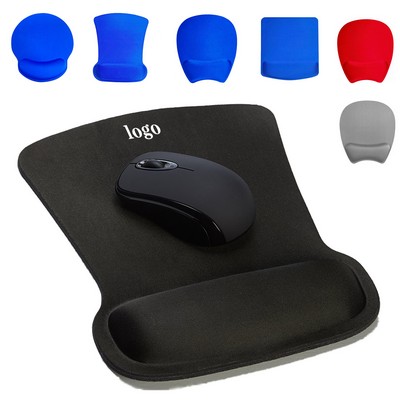 Rectangular Gel Computer Mouse Pad With Wrist Support Rest