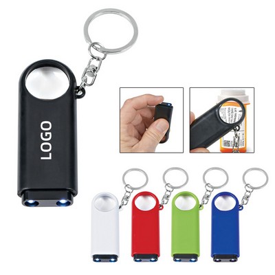 Magnifier And LED Light Key Chain