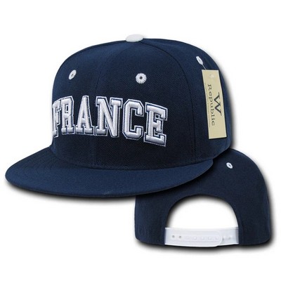 France Snapback Country Cap w/Flat Bill