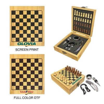 Chess Board & Wine Set