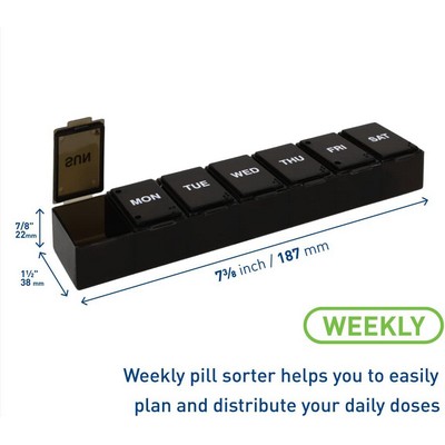 Weekly (7-Day) Pill Organizer, Vitamin Planner, Medicine Box, SmallCompartments,Convenient cabin