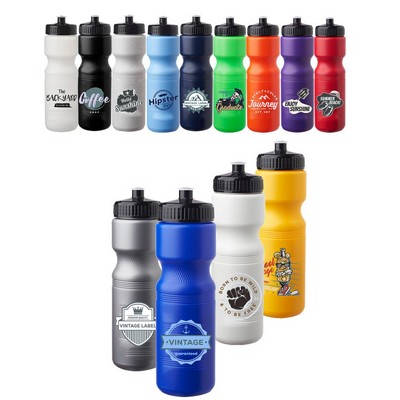 Push Cap Plastic Water Bottle 28 oz