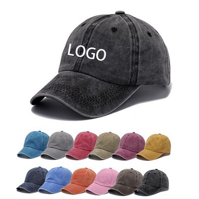 Washed Pigment Dyed Cotton Dad Baseball Cap