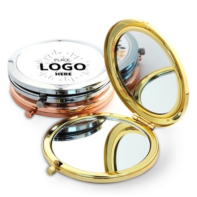 Plated Round Compact Mirror