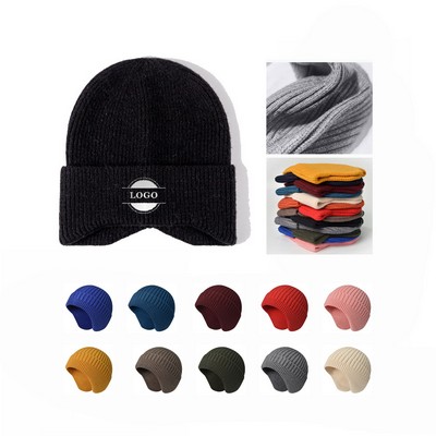 Winter Beanie Hat with Earflaps for Adult