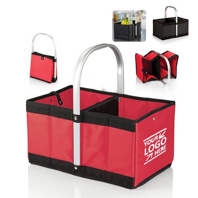 Collapsible Aluminum Frame Shopping Basket Tote Bag