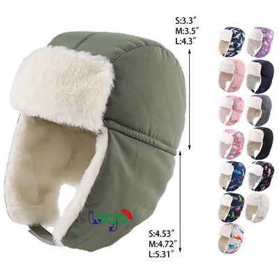 Windproof Winter Baby Beanie Fleece Lined Kids Trapper Hat Earflap Warm Hat for Boys Girls