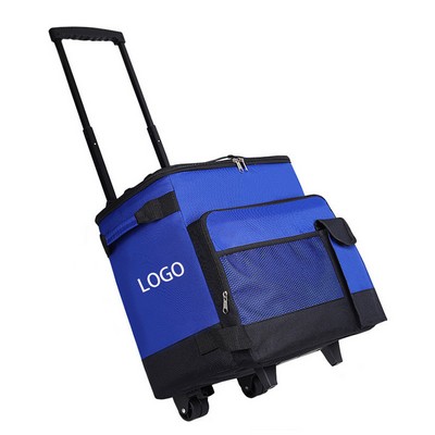 600D Oxford 43L Insulated Cooler Bag W/ Wheels