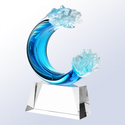 Surge Art Glass Award 11 1/4"H