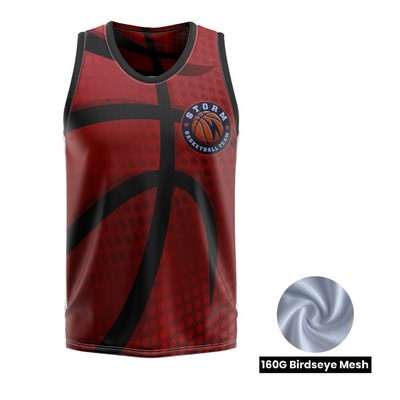 Unisex and Kids' Sublimation Basketball Jersey - 100G Lightweight Birdseye Mesh