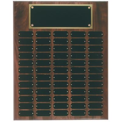 Genuine Walnut Completed Perpetual Plaque, 16 x 20", 60 plates