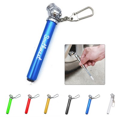 Key Chain with Mini Tire Gauge