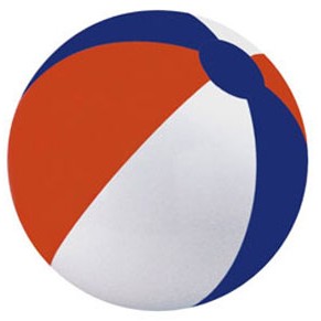 20" Inflatable Beach Ball (Blue/Red/White)